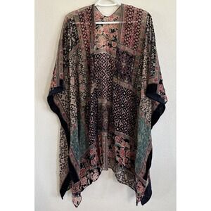 Anthropologie Frida Burnout Velvet Kimono One Size